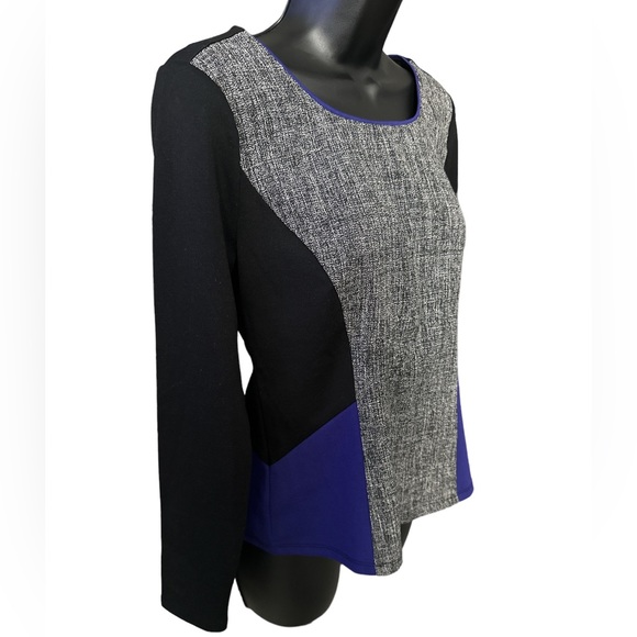 ANN TAYLOR Colorblock & Tweed Long-sleeved Top - Picture 5 of 7